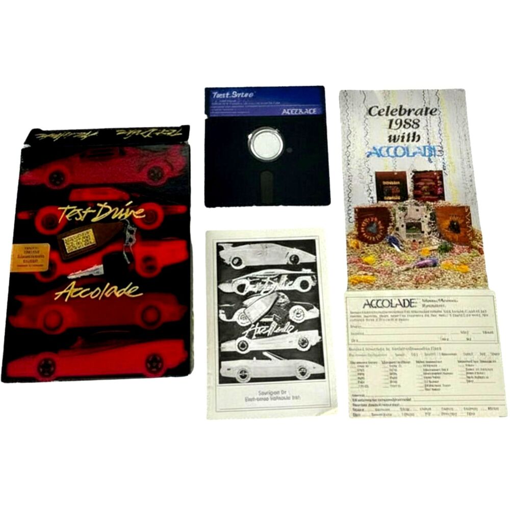 Test Drive - Accolade - Commodore 64 - 5.25" Floppy - With Box + Manual Vintage